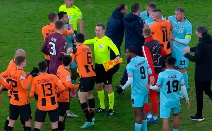 После матча «Шахтер» - «Антверпен» произошла толкотня между командами