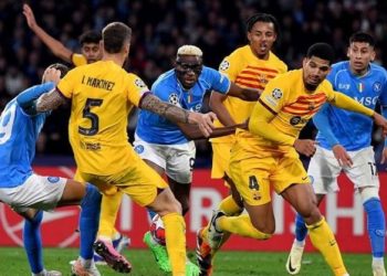 «Барселона» и «Наполи» сыграли вничью в первом матче 1/8 финала Лиги чемпионов