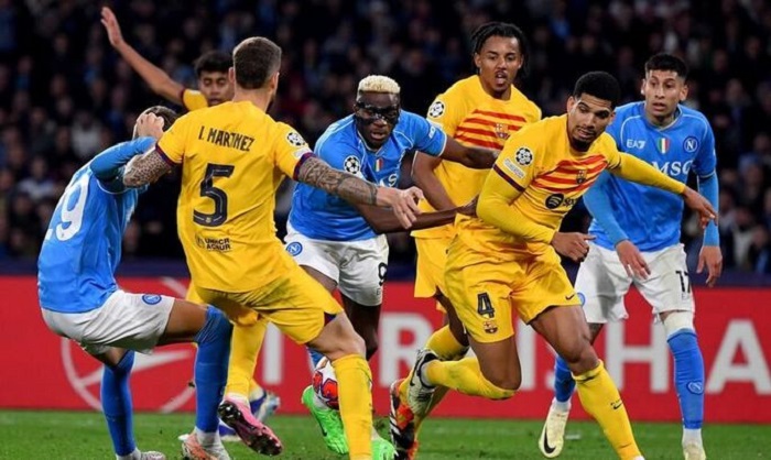 «Барселона» и «Наполи» сыграли вничью в первом матче 1/8 финала Лиги чемпионов