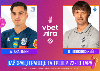 Авагімян та Шовковський — найкращі гравець та тренер 22-го туру!