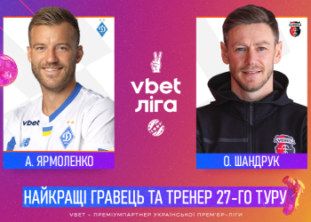 Ярмоленко та Шандрук — найкращі гравець та тренер 27-го туру!