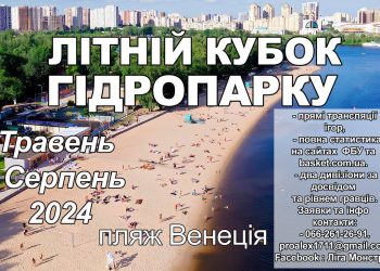 Літній Кубок Гідропарку незабаром пройде на пляжі Венеція у Місті спорту — Федерація баскетболу України