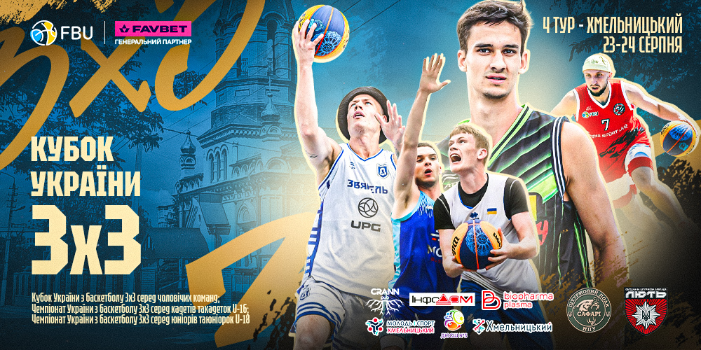 Етап чемпіонату України 3х3 серед команд U-18 та U-16 у Хмельницькому: відеотрансляція