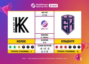 Матч 4-го туру VBET Української Прем’єр-Ліги «Колос» — Епіцентр»: статистичне прев’ю