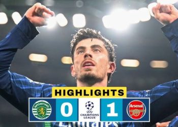 «Арсенал» в компенсированное время дожал «Спортинг» в 1 матче ¼ финала ЛЧ